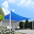 Homa 10' X 22' Blue Rectangle Sun Shade Sail Canopy, 95% Uv Blockage Awning Shelter Fabric Cloth Screen For Patio Outdoor Backya