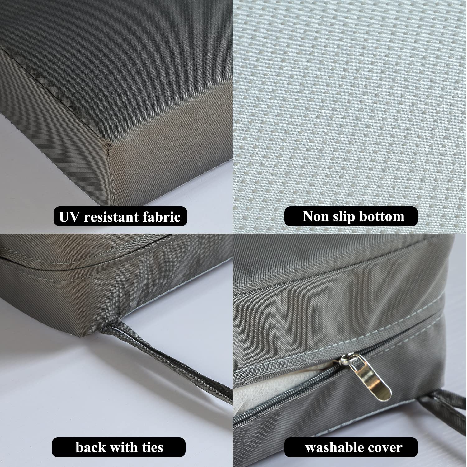 Patio Chair Cushions Non Slip Bottom Chair Pad With Ties Set Of 2 Waterproof Square Outdoor Seat Cushion Replacement For Garden