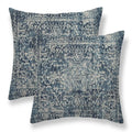 Sunshineyan Navy Blue Boho Pillow Covers 16X16 Set Of 2, Carpet Pattern Outdoor Decorative Throw Pillows Ethnic Rustic Farmhouse