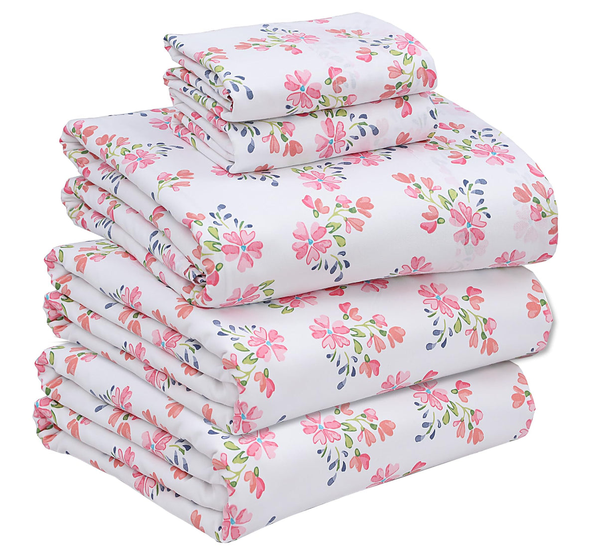 Ruvanti 100% Cotton Sheets - Crispy Cooling Percale Sheets For Split King Size Bed, Breathable & Durable Split King Sheet Set, 1