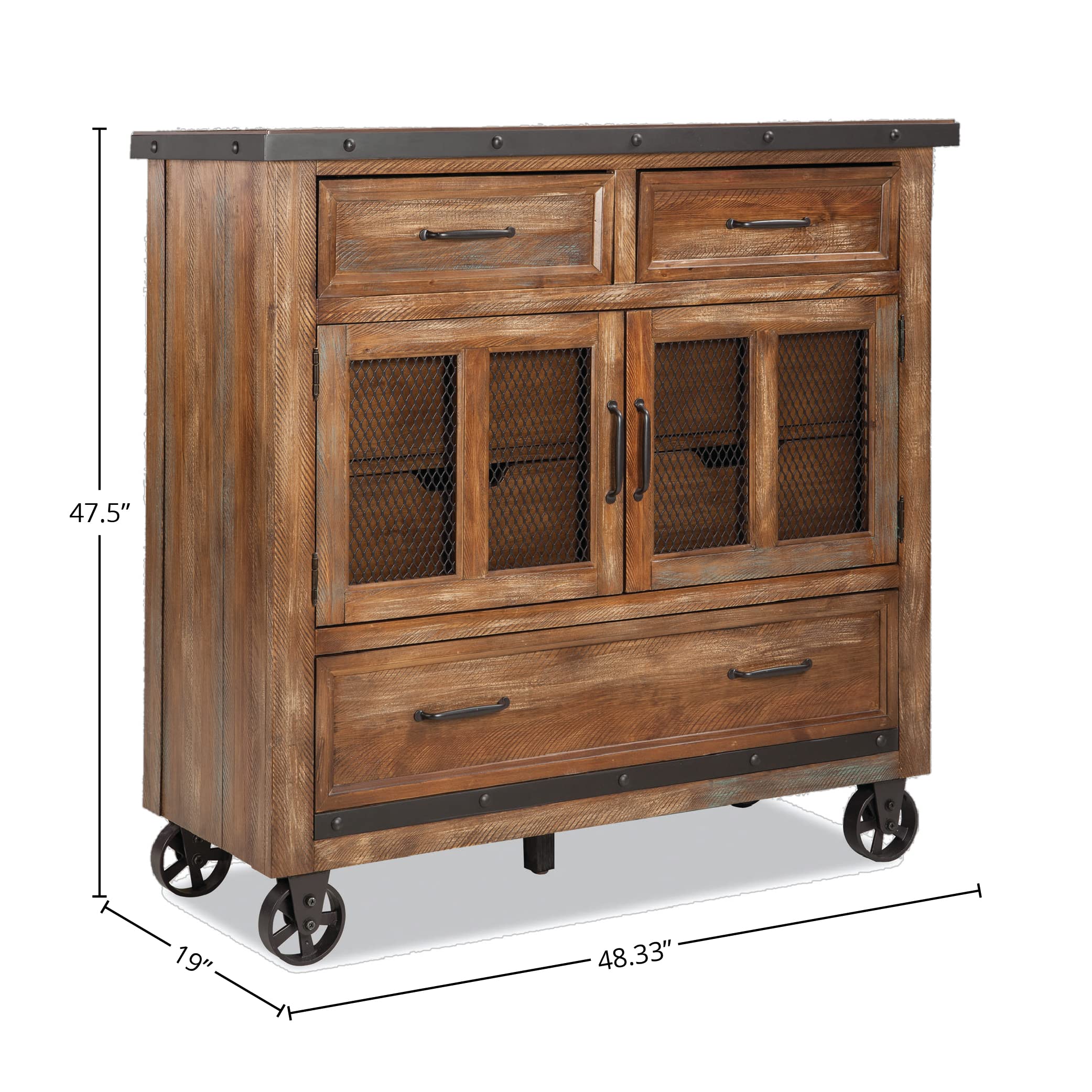 Intercon Taos Media Chest with 7 Drawers and 2 Doors, Canyon Brown Dresser