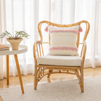 Buiovbey Boho Throw Pillow Covers 20X20 Set Of 2 Woven Tufted Farmhouse Pillows Cover With Tassels Textured Striped Cushion Case