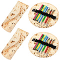 Seajan 4 Pcs Funny Tortilla Roll Pencil Case Holder Funny Burrito Roll Pen Pouch Organizer Office Accessories Makeup Case Bag Sc