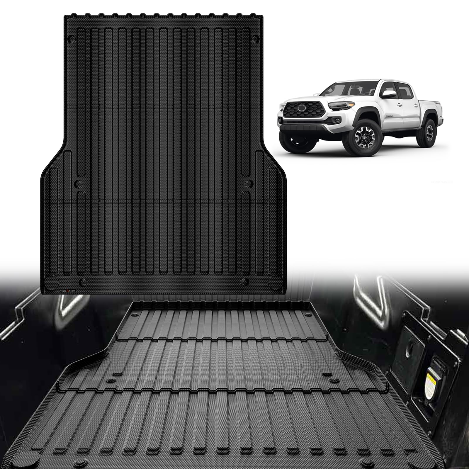 Triplealiners Truck Bed Mat Compatible With 2005-2023 Toyota Tacoma Accessories 5Ft Vehicle Perfectly Flush All Weather Protecti