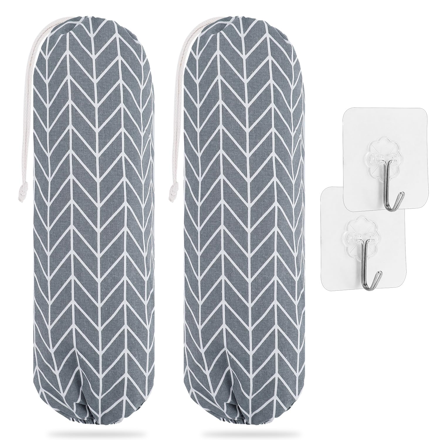 SWISSELITE 2Pcs Plastic Bag Holder, Reusable Plastic Bag Organizer Wall Mount, Large Grocery Bag Storage Dispenser, 22x9 IN