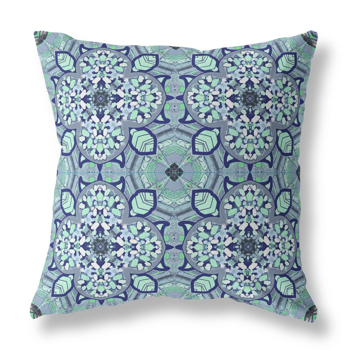 HomeRoots Muted Blue Aqua Blue Aqua Cloverleaf Boho Suede Throw Pillow