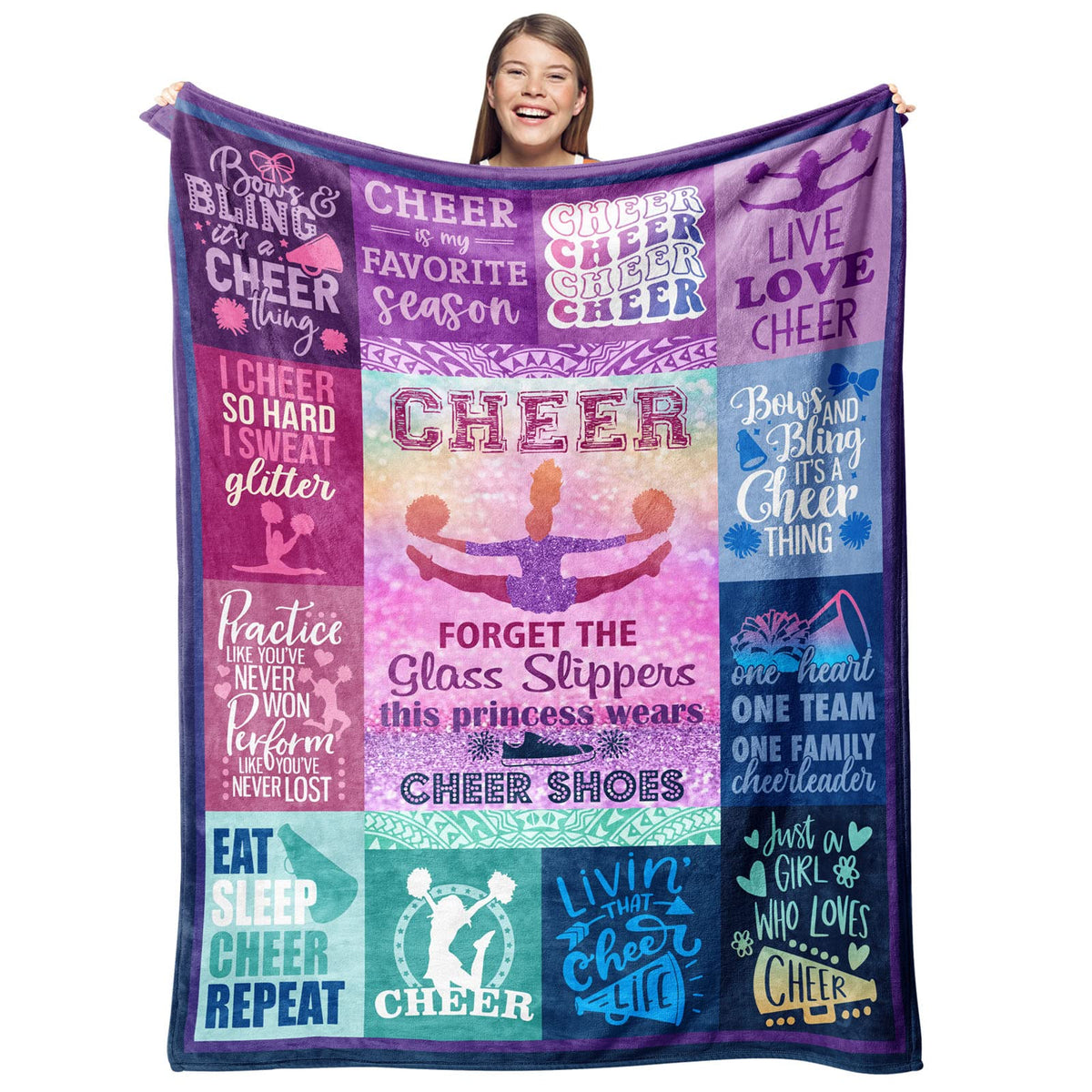 Gevuto Cheerleader Gifts Blanket 50'X40' - Cheer Gifts For Cheerleaders - Cheerleading Gifts Throw - Gifts For Cheerleaders -