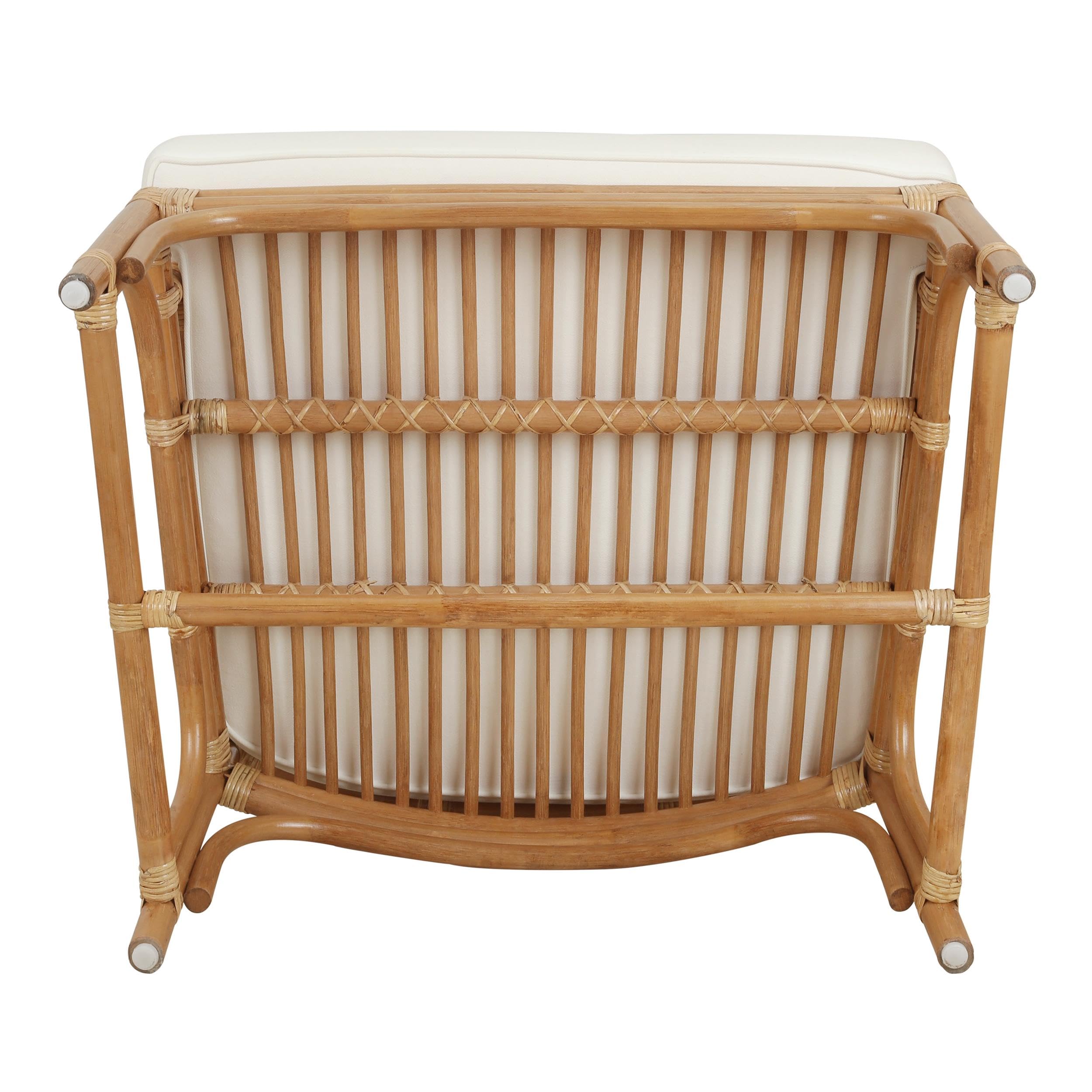New Pacific Direct Kara 17.5&Quot; Rattan And Cotton Accent Arm Chair In Canary Brown