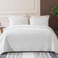 Whale Flotilla King Size Quilt Bedding Set, Soft White King Quilts Bedspreads For All Seasons, Lightweight Geometric Star Patter