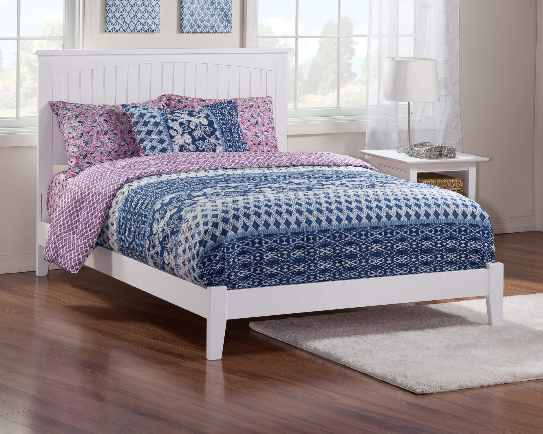 AFI, Nantucket Full Foundation Bed with Attachable USB Charger, White