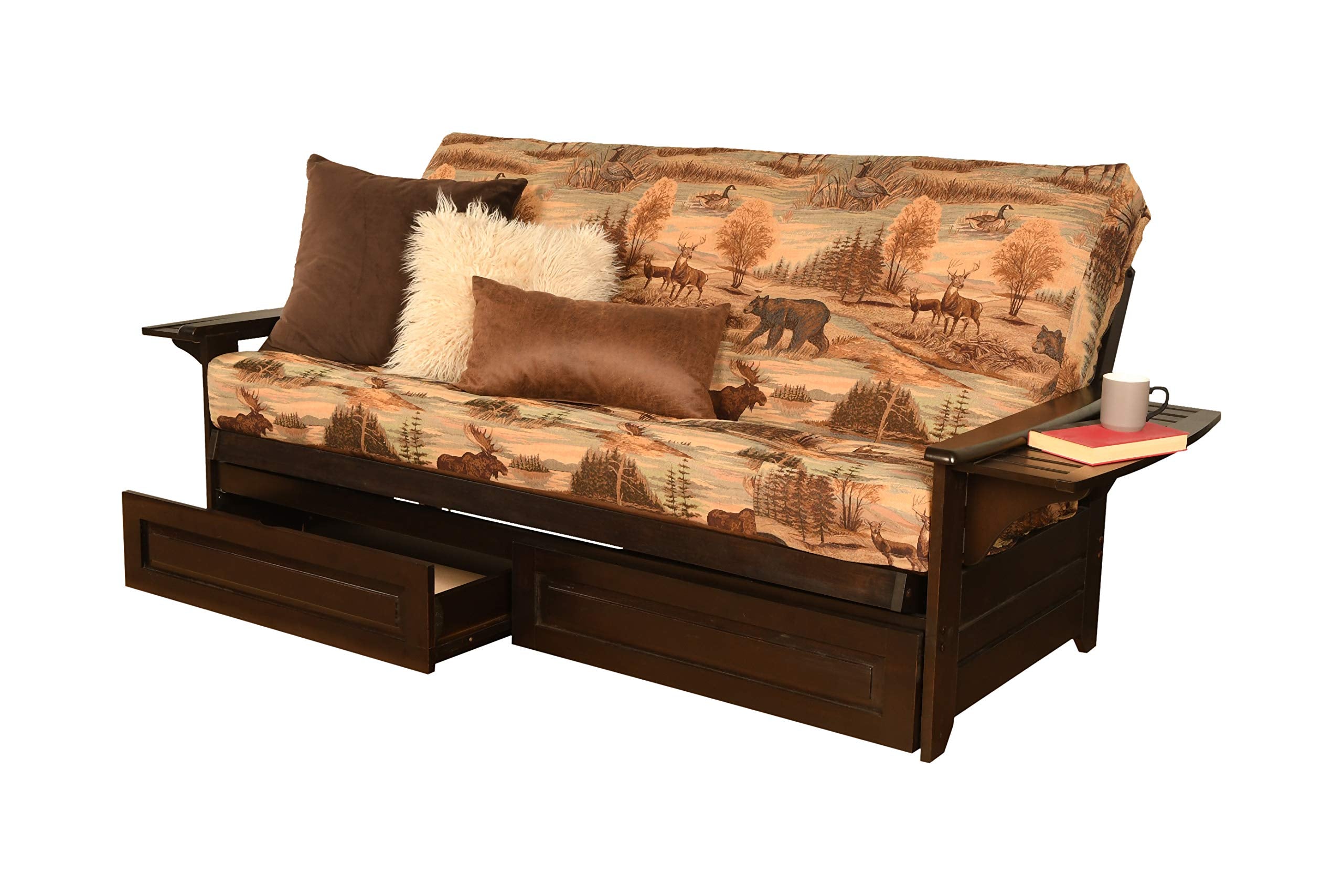Kodiak Furniture Phoenix Storage Futon With Canadian Brown Fabric Mattress
