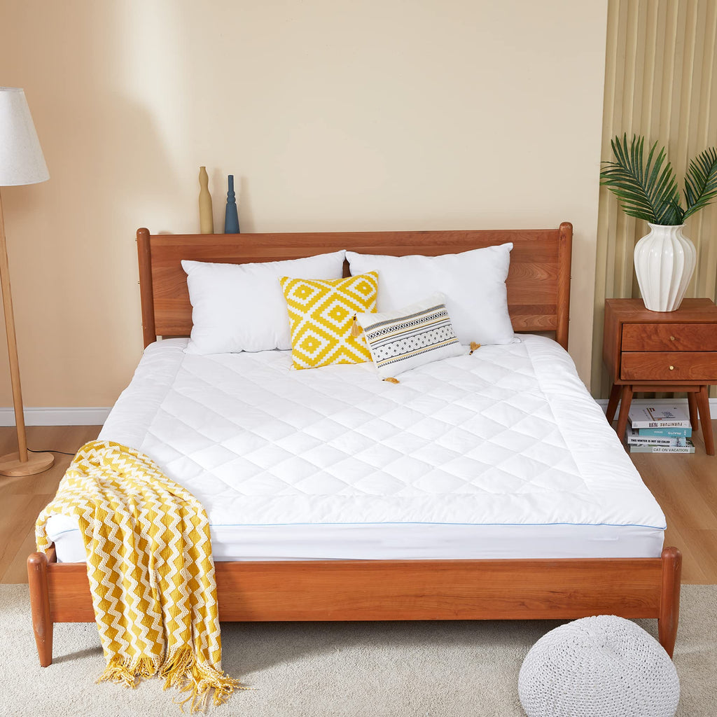 Homtec King Mattress Pad Cotton Mattress Pad Cover Quilted Mattress Cover 18-22'' Deep Pocket Mattress Protector King Size Thin