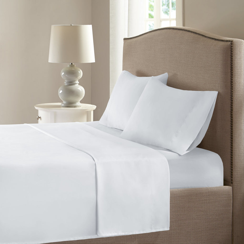 Comfort Spaces Coolmax Moisture Wicking Sheet Set Soft, Fade Resistant, All Elastic Deep Pocket Fits Up To 16' Mattress - Warm Weather Cooling Sheets For Night Sweats, Full, White, 4 Piece