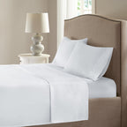 Comfort Spaces Coolmax Moisture Wicking Sheet Set Soft, Fade Resistant, All Elastic Deep Pocket Fits Up To 16' Mattress - Warm Weather Cooling Sheets For Night Sweats, Twin, White, 3 Piece