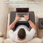 Comehealthy Large Memory Foam Lap Desk Pillow for Laptop - Dark Grey, Arm Rest with Cup Holder, Ideal for Gaming, Reading, Couch, Bed