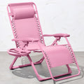 Best Choice Products Adjustable Zero Gravity Chair, Monochromatic Color Folding Patio Recliner W/Side Tray, Headrest - Carnation