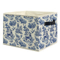 uinwk Vintage Blue Chinoiserie German Shepherd Storage Bins, French Country Toile de Jouy Collapsible Storage Box Laundry Basket