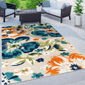 Rugshop Bergamo Contemporary Floral Non-Shedding Patio Deck Backyard Indoor/Outdoor Area Rug 5 x 7 Multi