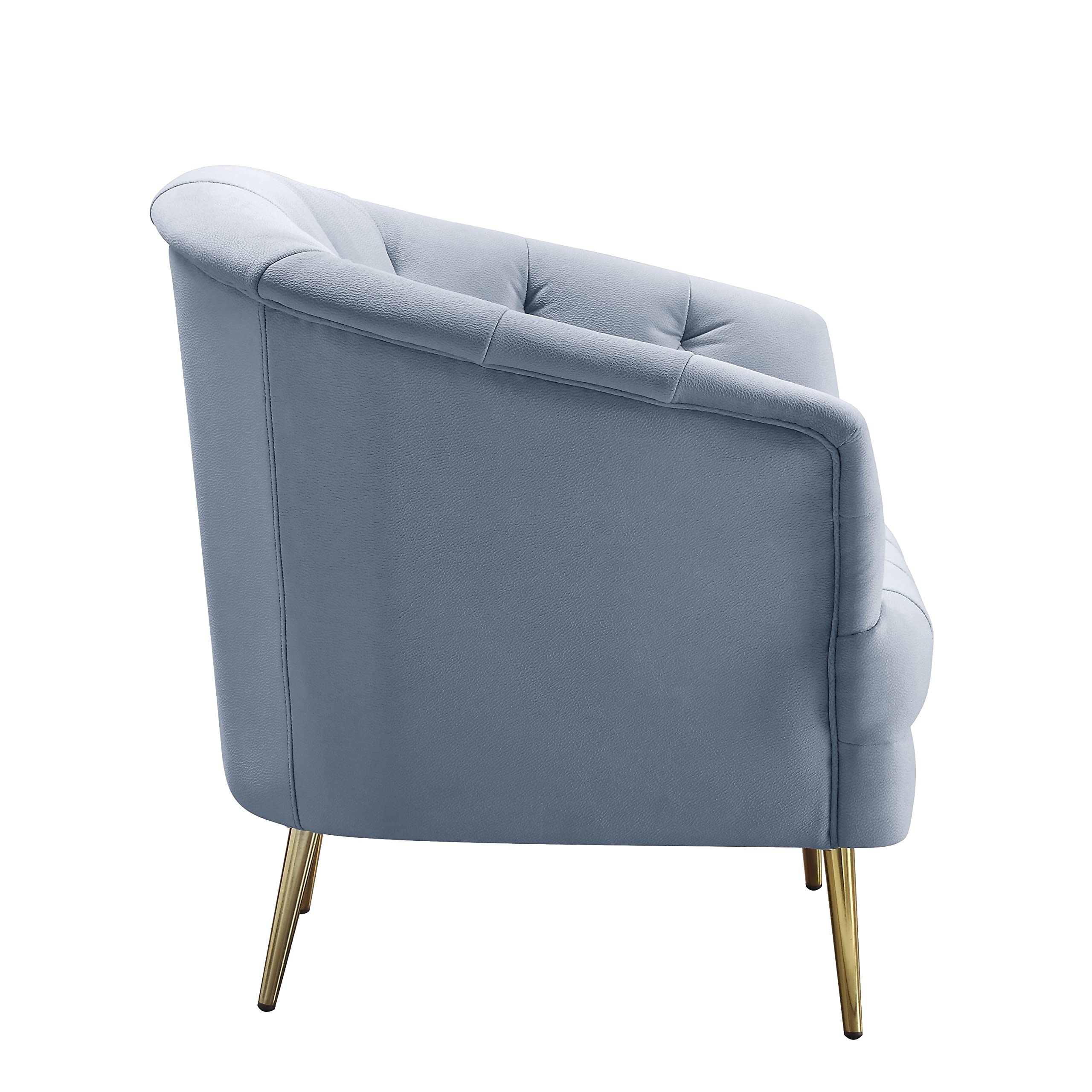 Acme Bayram Velvet Tufted Chair in Light Gray