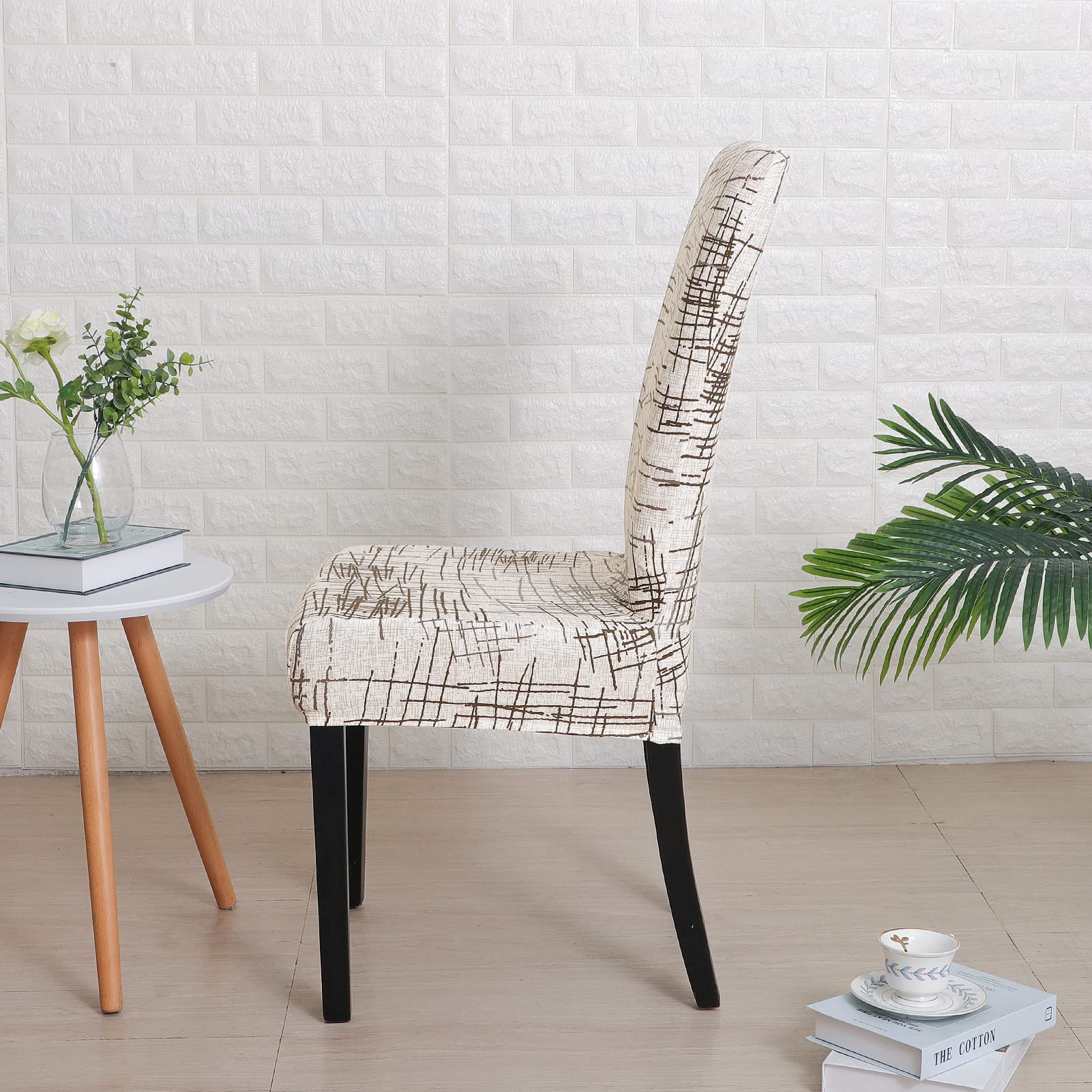 Forcheer Dining Room Chair Covers For Dining Room Set Of 4,Stretch Dining Chair Cover For Dining Room Kitchen Washable Removable(4Pack,Printed Geometric Pattern)