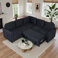 ChicFurnit Couch, Sofa Bed, 83 Pull Out Sleeper Couch with Storage Chaise, Convertible L Shaped Sofa for Living Room, Apartment,