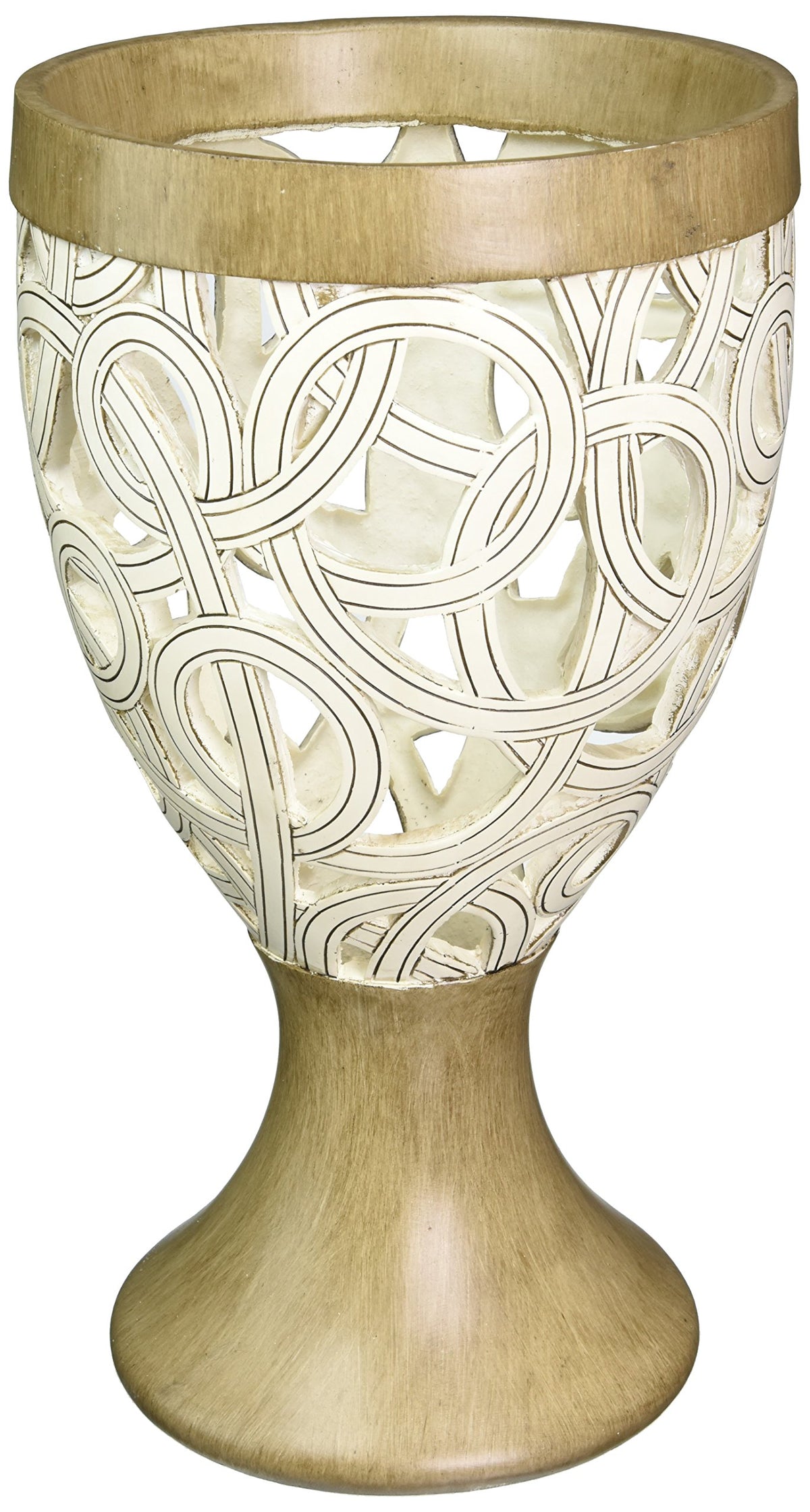 Ok Lighting Carved Strings Decorative Vase, 13.5&quot;