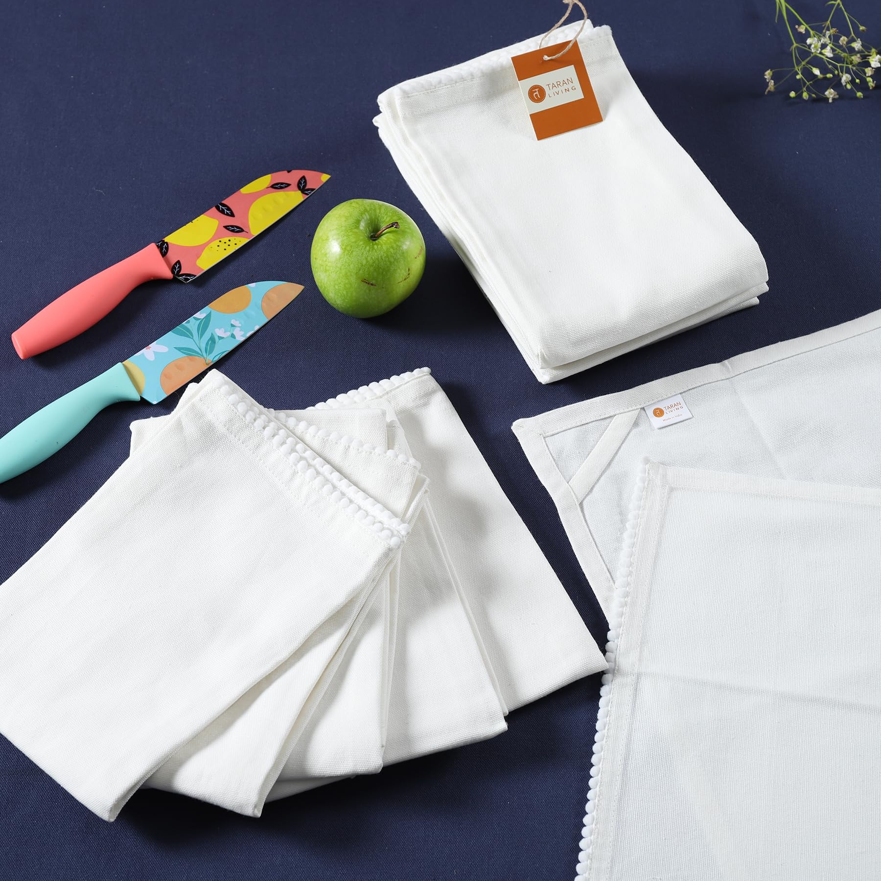 Taran Living Kitchen Towel Sets Cotton Tea Towels Absorbent Dish Towels Use In Diy Crafts & Embroidery Thick Cotton Dish Cloths