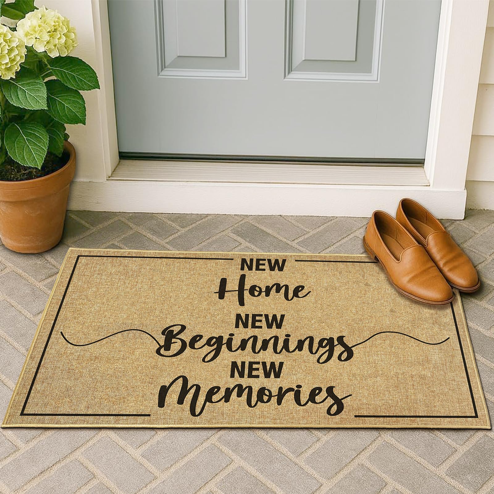 Welcome Door Mat Home Mats for Front Door Indoor Outdoor Entrance with Non-Slip Backing Housewarming Gifts New Home Decor Sign f