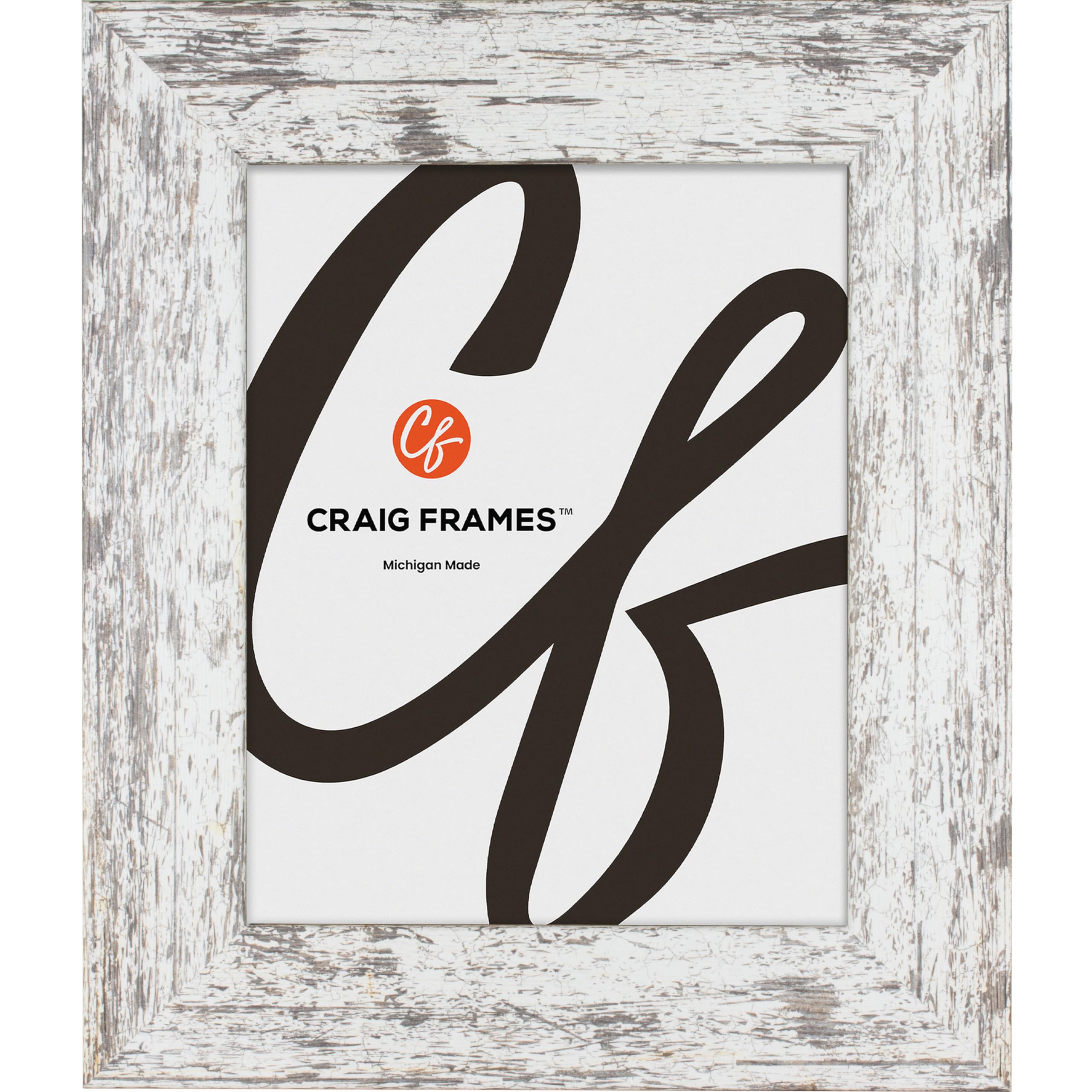 Craig Frames American Barn, 26x32 Picture Frame, Faux Barnwood, White