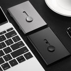 Tatuo 2 Pack Business Card Holder, Thumb Drive Business Card Case Portable Business Card Holders Wallet Stainless Steel Card Hol