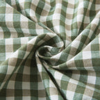 Mywinlle Sage Green Plaid Ruffle Euro Pillow Shams 26''X26'',2 Pack Vintage Checkered Washed Cotton Pillow Cases For Bed, Sofa,