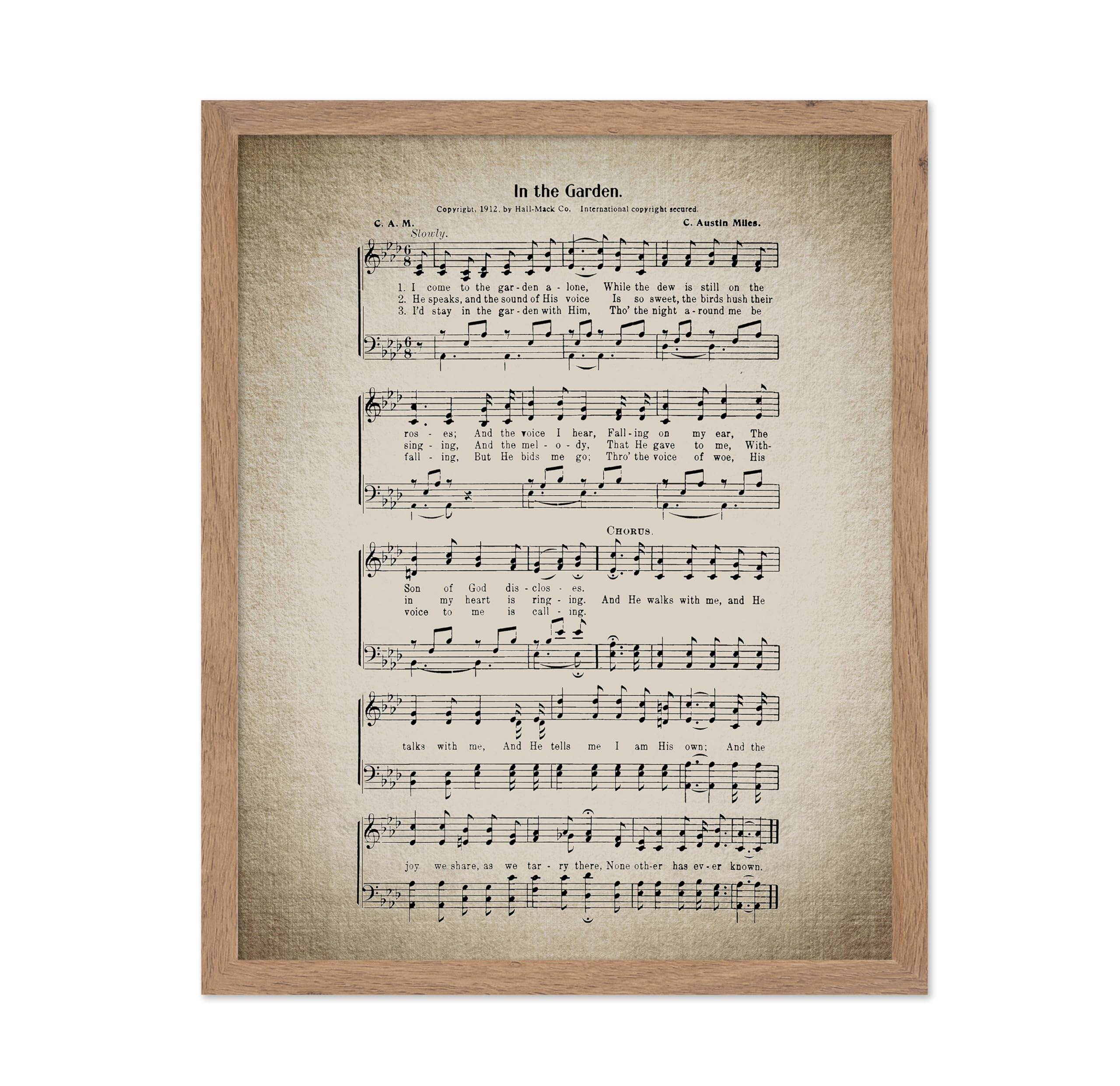 Poster Master In The Garden Poster - Hymnal Song Sheet Print - Sheet Music Art - Gift for Him, Her, Musician - Perfect Musical W