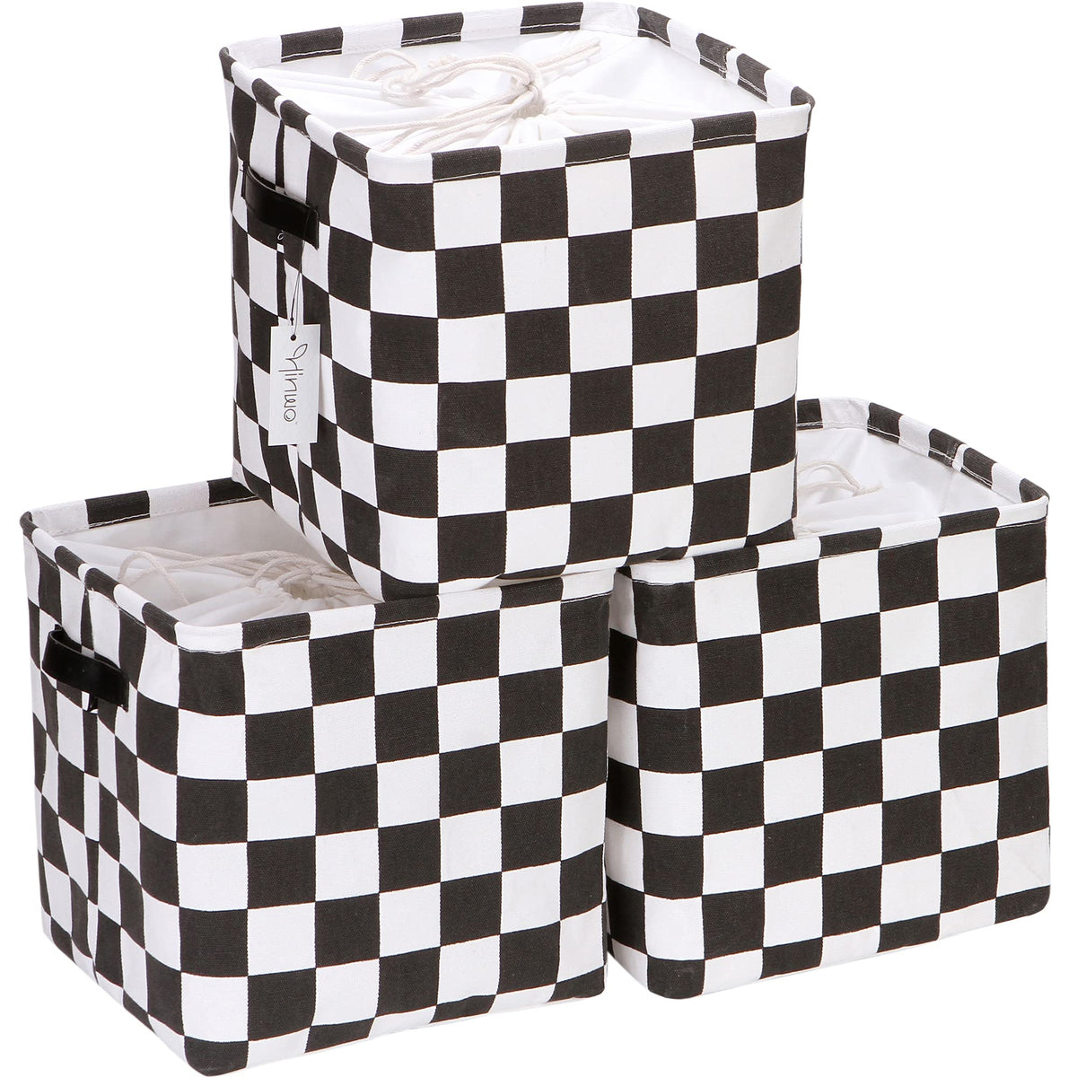 Hinwo Collapsible Canvas Storage Cubes with Handles, 11Inch, 3Pack