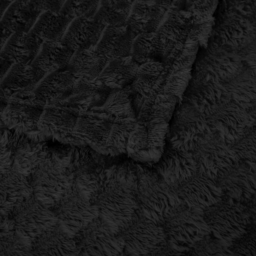 Black Throw Blanket 50''  70'' Inches Gifts For Mom Fuzzy 3D Jacquard Decorative Flannel Fleece Super Soft Plush Cozy Blanket Fo