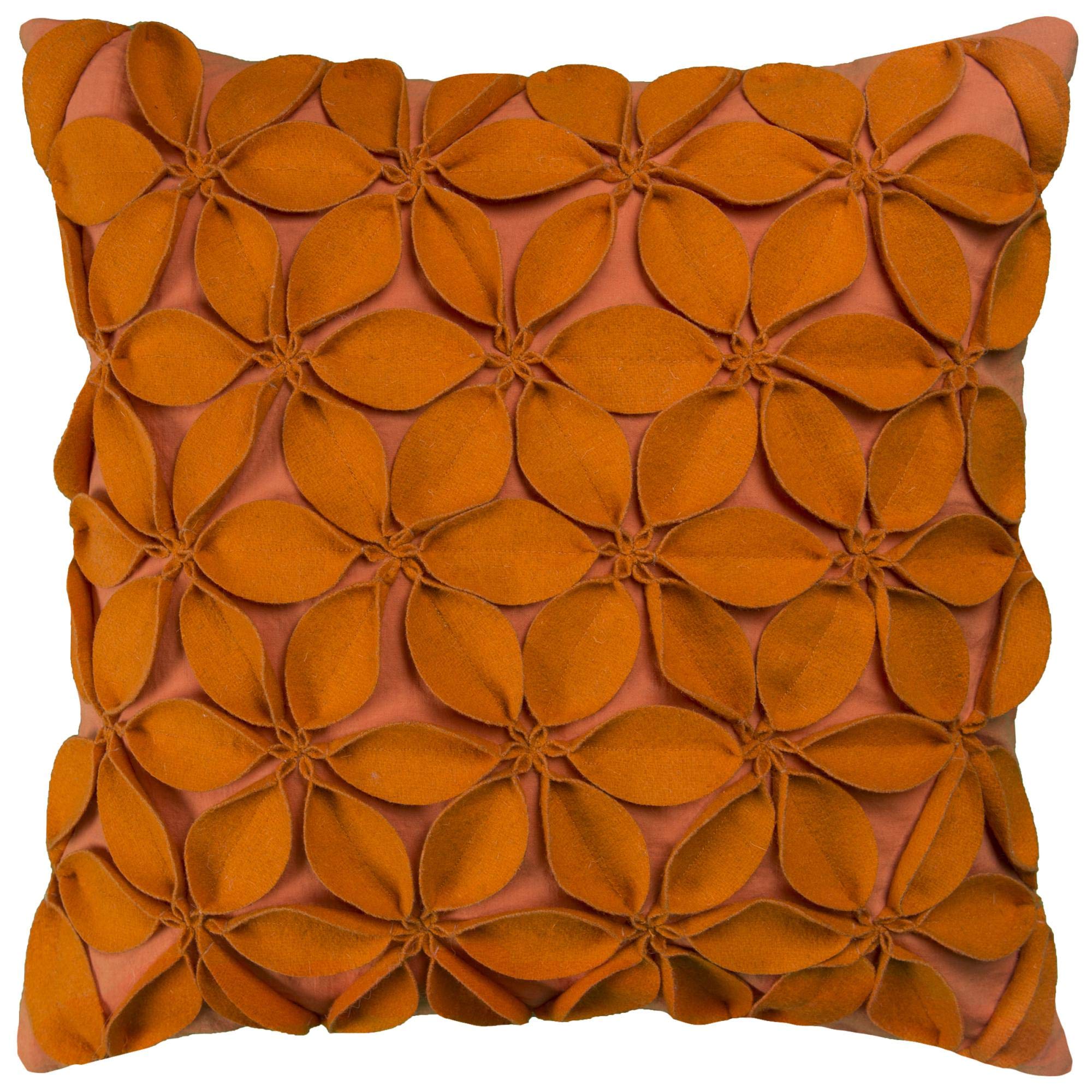 Rizzy Home | T08563 | 18"x18" Orange/Brown/Orange Decorative Pillow | Cover Only
