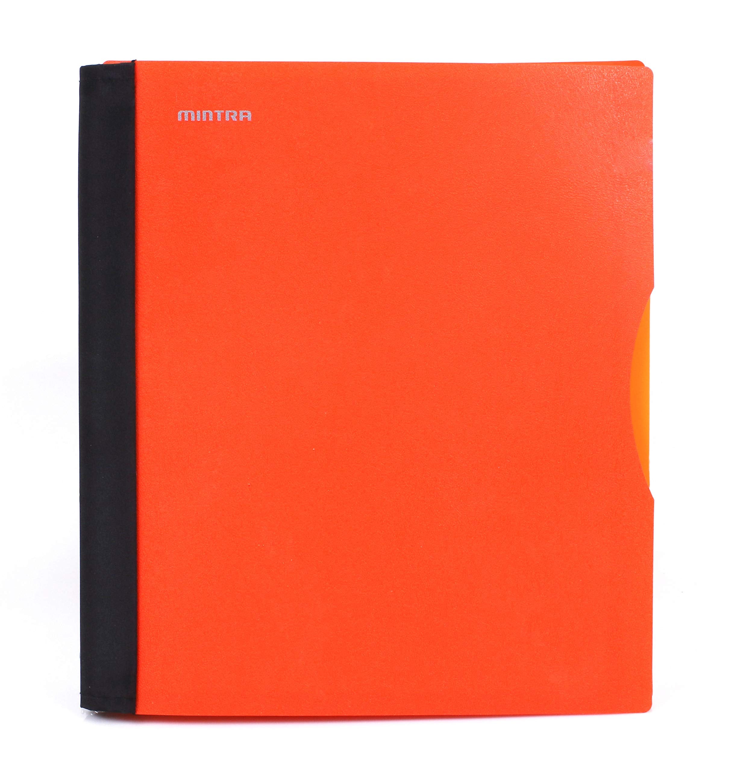 Mintra Office Durable Premium Spiral Notebook, ((Orange, 1 Subject, 8.5In X 11In)), Fabric Covered Coils, No Snags, Removable Ad