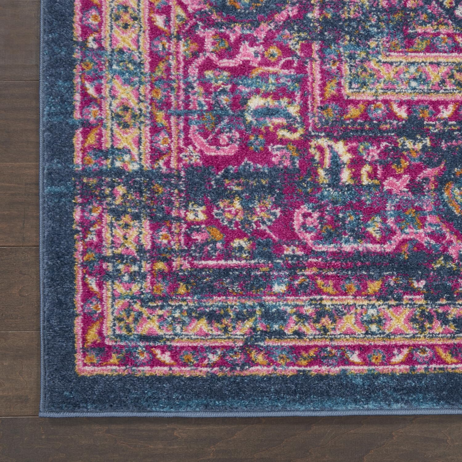 Nourison Passion Blue 22' X 34' Area Rug, Boho, Traditional, Easy Cleaning, Non Shedding, Bed Room, Living Room, Hallway, (2' X 3')