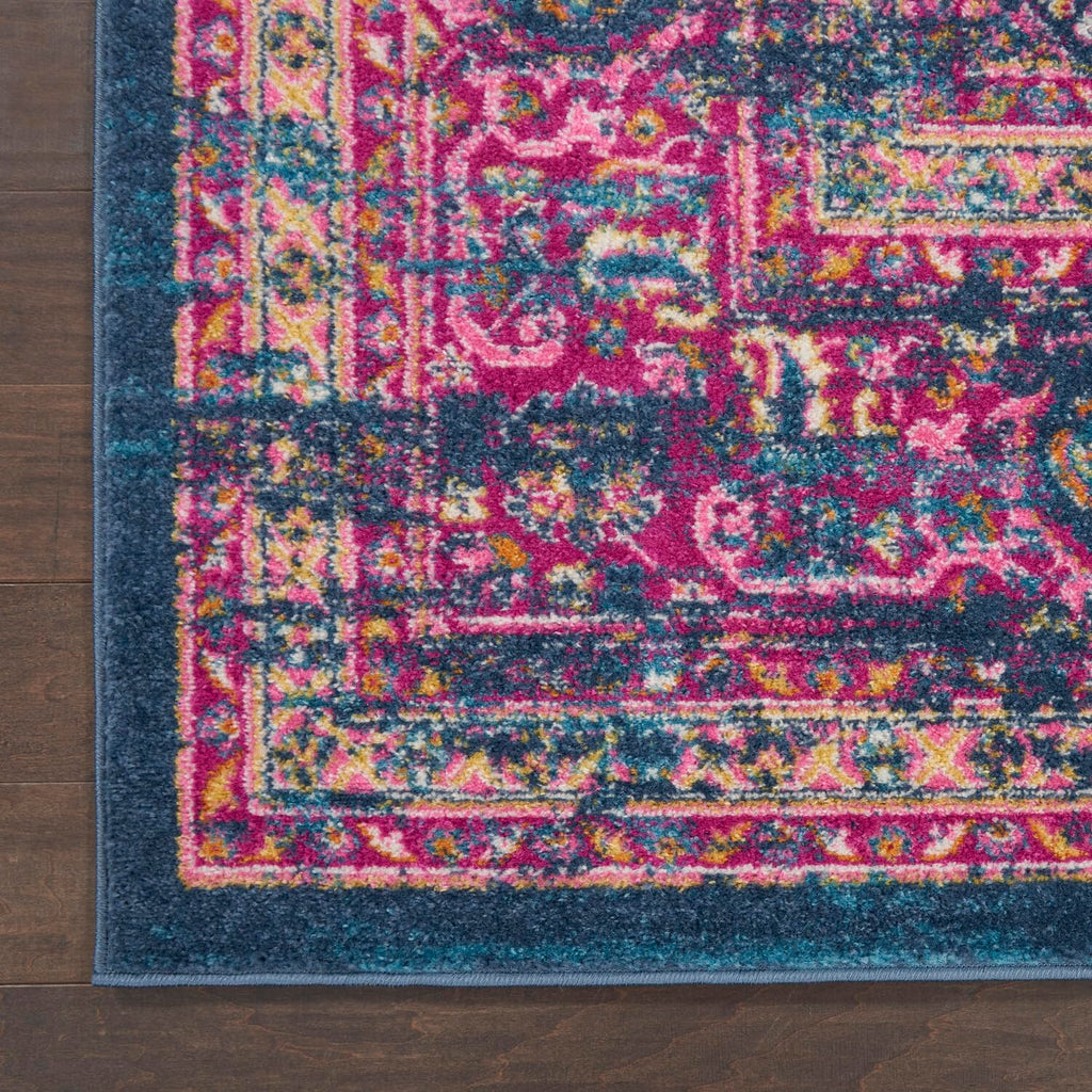 Nourison Passion Blue 2'2' X 7'6' Area Rug, Boho, Traditional, Easy Cleaning, Non Shedding, Bed Room, Living Room, Hallway, (8' Runner)