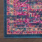 Nourison Passion Blue 2'2' X 7'6' Area Rug, Boho, Traditional, Easy Cleaning, Non Shedding, Bed Room, Living Room, Hallway, (8' Runner)