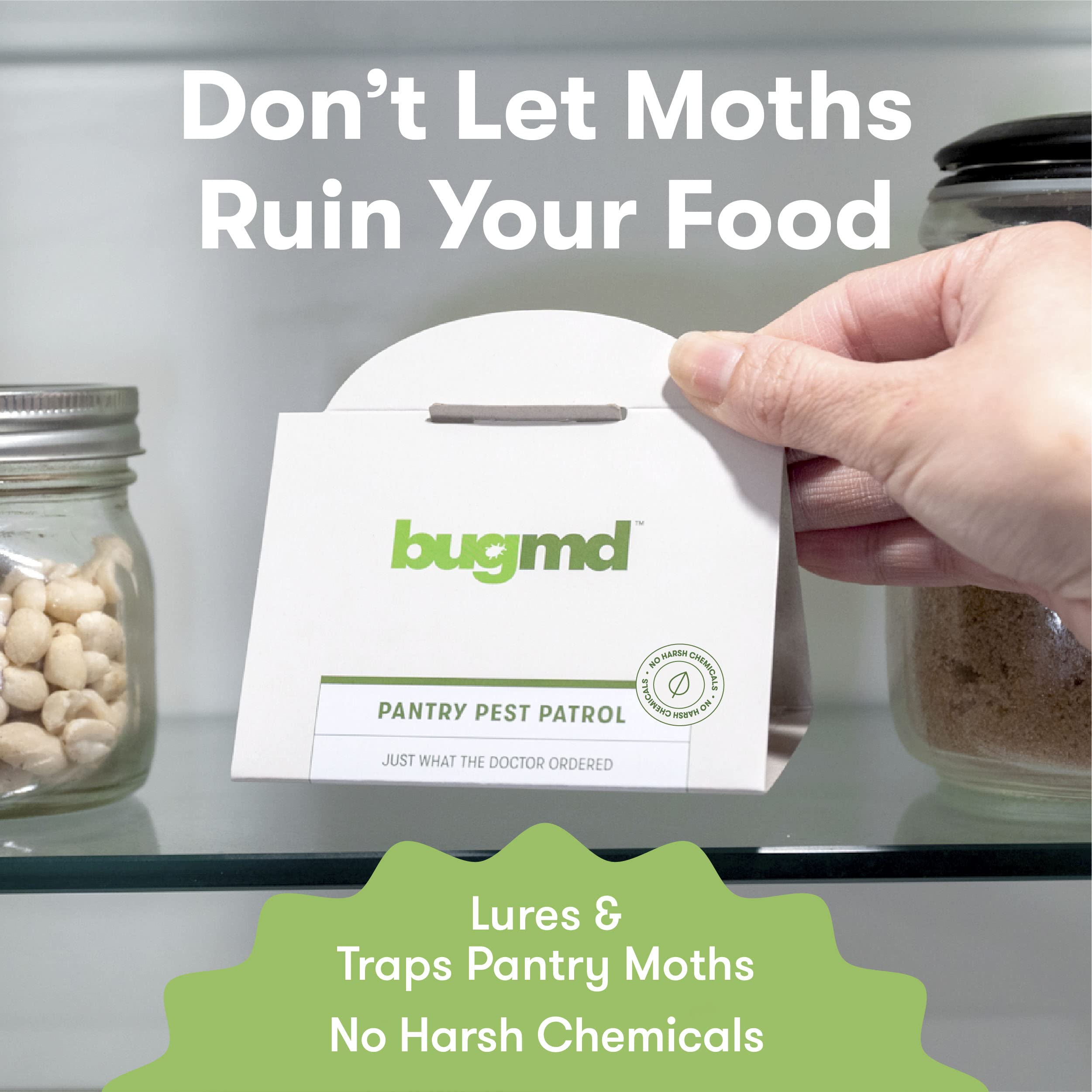 Bugmd Pantry Pest Patrol (18 Count) - Moth Traps For Kitchen, Pantry Moth Trap, Bug Trap, Moth Traps For House Pantry, Get Rid O