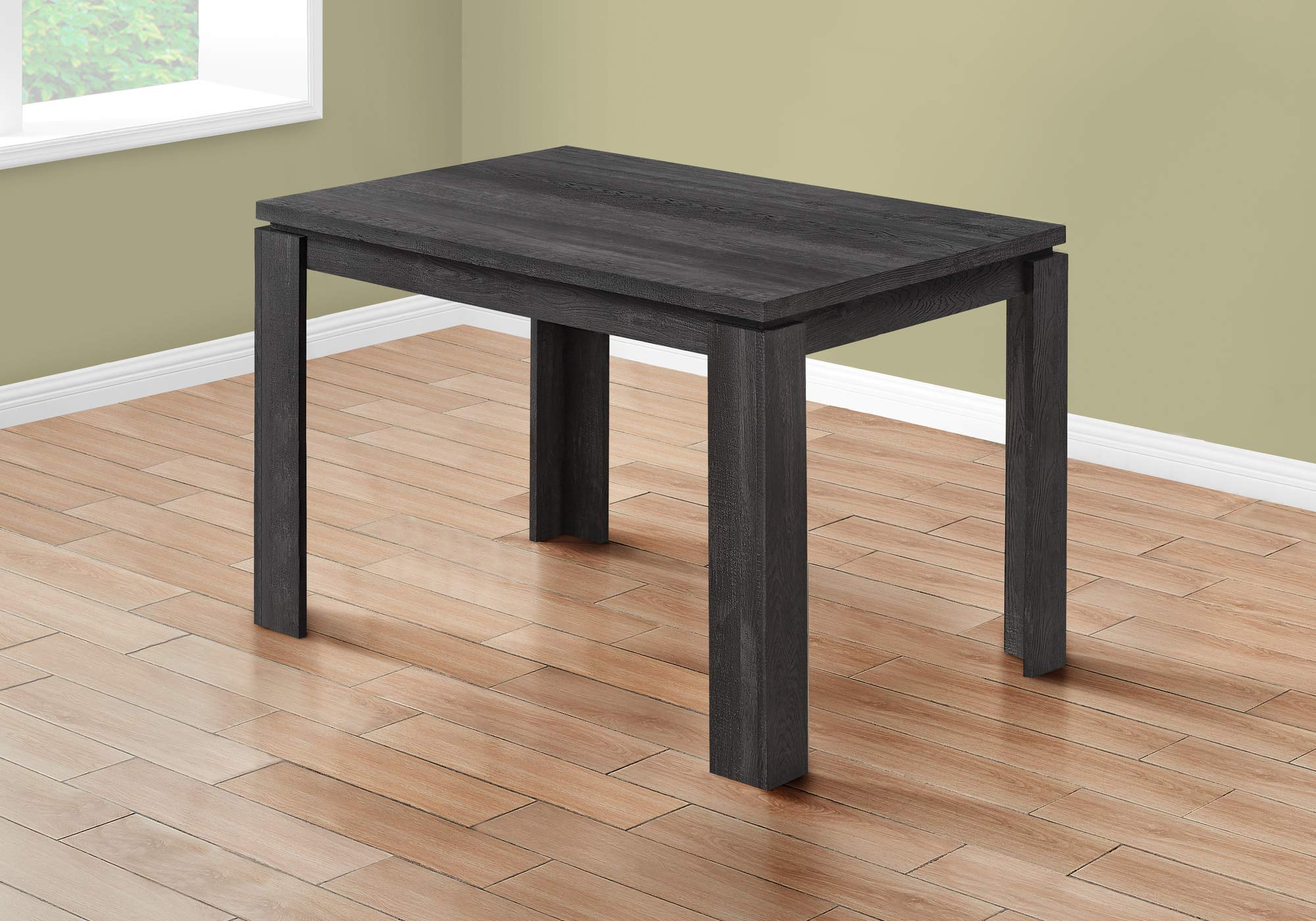 Monarch Specialties 32&quot;X 48&quot; / Black Reclaimed Wood-Look Dining Table
