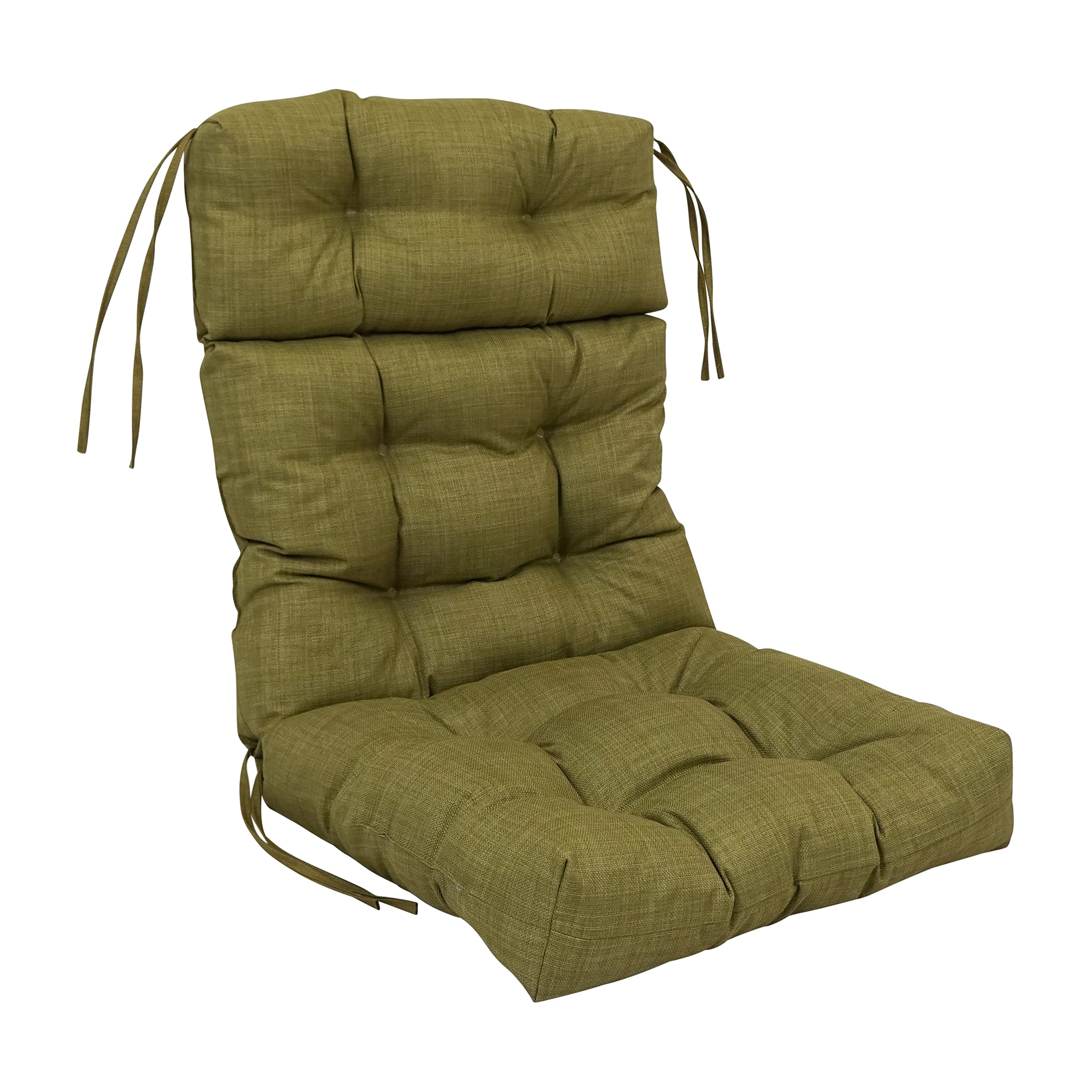 Blazing Needles Indoor/Outdoor Tufted Seat/Back Chair Cushion, 22 x 45, Avocado