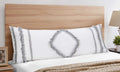 Sweet Jojo Designs Bohemian Boho Chic White And Grey Macrame Tufted Tassel Accent Decorative Couch Long Throw Zipper Body Pillow