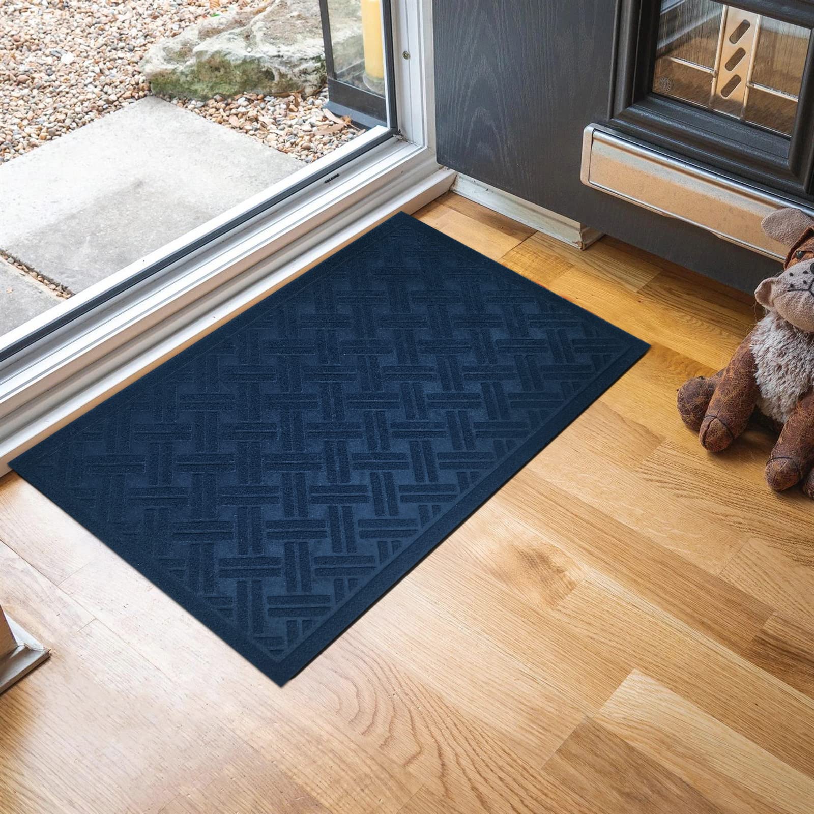 Outdoor Indoor Entrance Doormat, Rubber Backing Non Slip Door Mat Entrance Rugs Dirt Debris Mud Trapper Carpet For Patio Porch Garage High Traffic