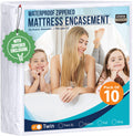 Utopia Bedding Twin Mattress Protector Zippered (Pack of 10), 100% Waterproof Bed Bug and Dust Mite Proof Mattress Encasement, A