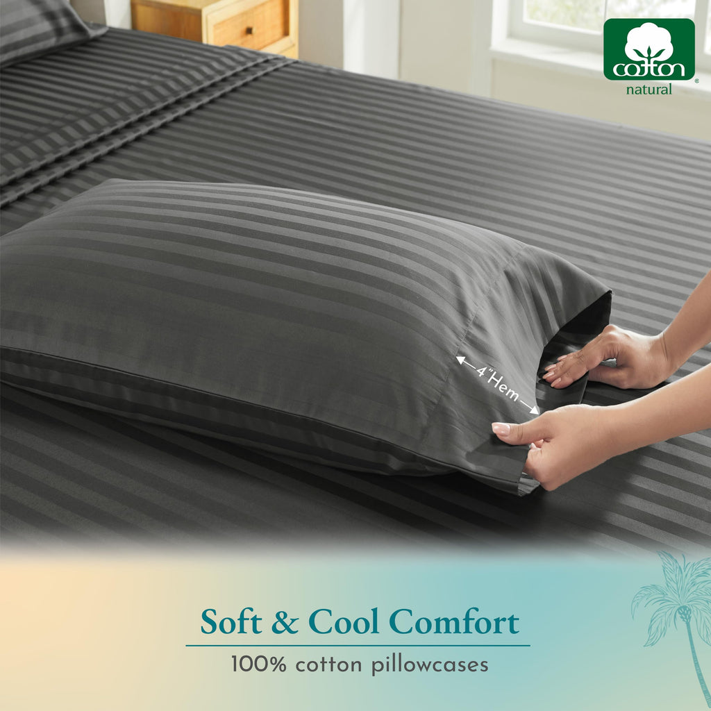 California Design Den Soft & Silky 500 Thread Count 100% Cotton Is Cool & Smooth, Standard Pillow Cases Set Of 2 Fits Standard &