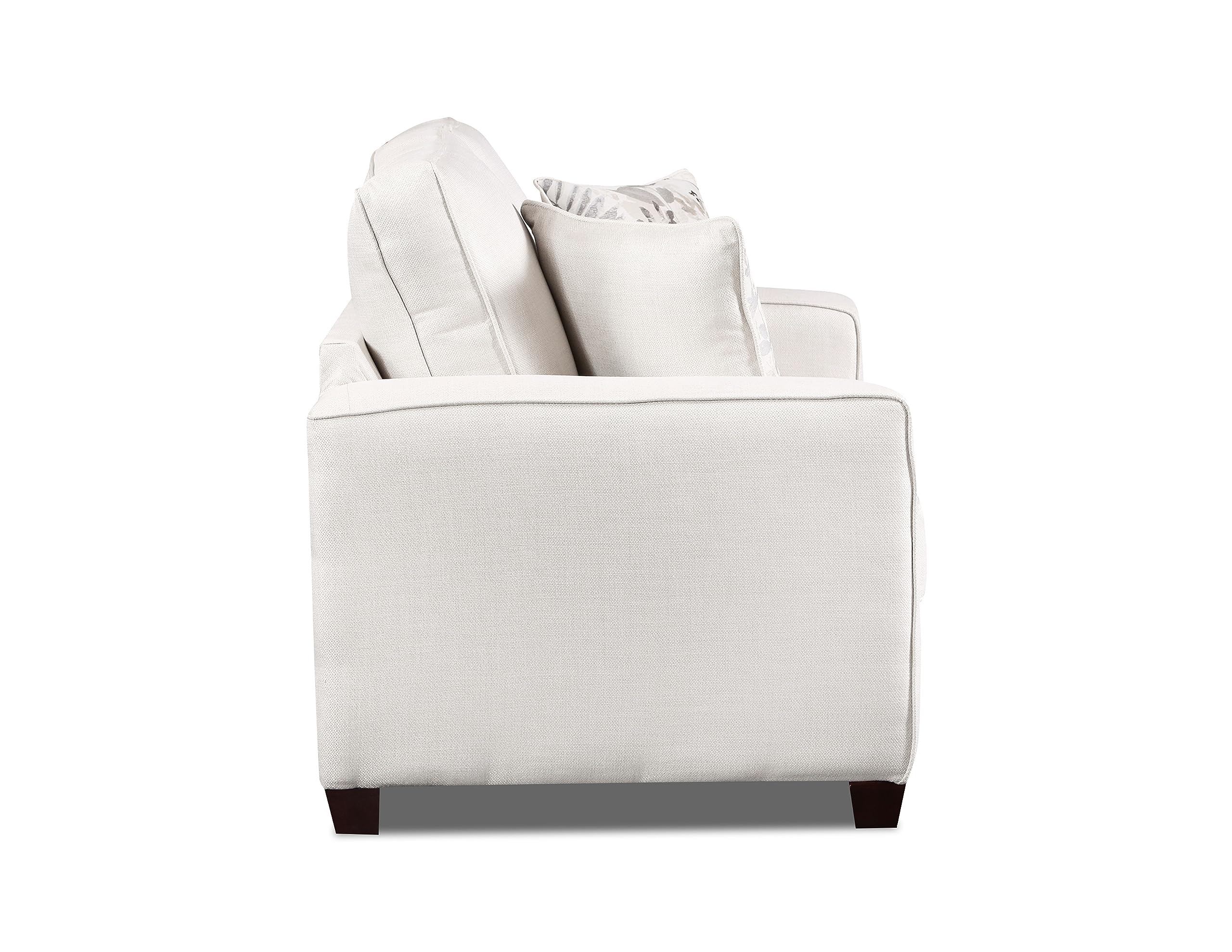 American Furniture Classics Relay Linen Loveseat with Two Throw Pillows Sofas, Soft Washed Cream Tweed