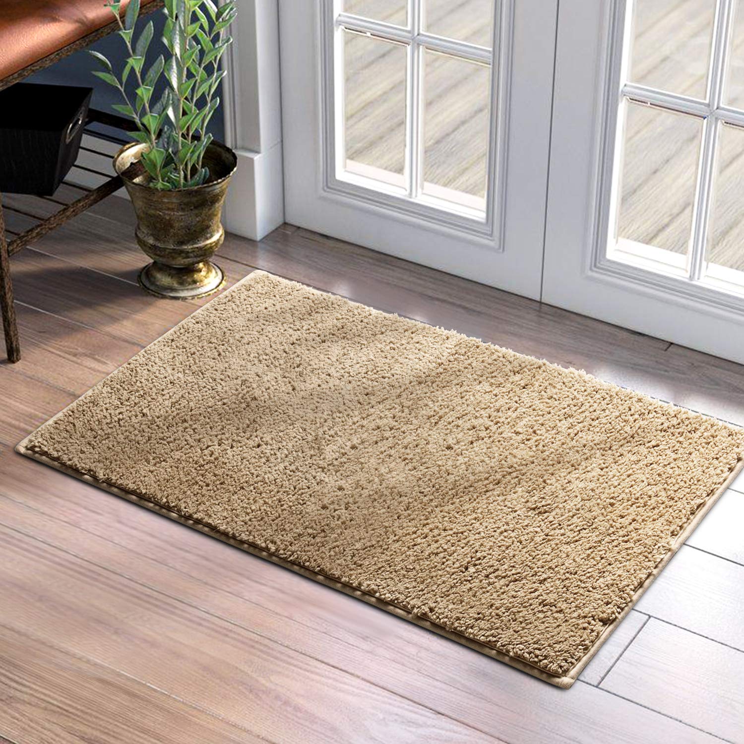 Homeideas Door Mats Indoor, 24'X36' Super Absorbent Non Slip Rugs For Entryway, Front Back Welcome Doormat Dirt Trapper (Beige