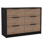 DEPOT E-SHOP Bangor 2 Piece Bedroom Set, Drawer Dresser and Nightstand, Black/Pine