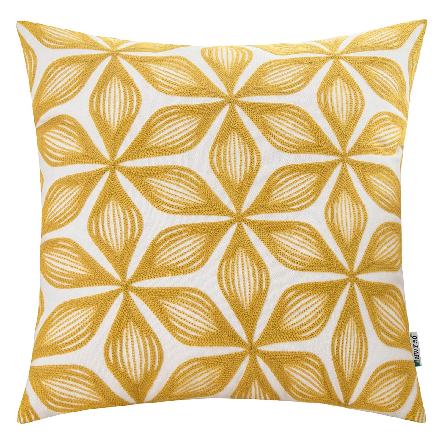 Hwy 50 Decorative Couch Throw Pillow Covers 18X18 Inch Embroidered Farmhouse Geometric Accent Cotton Throw Pillow Case Cushion C